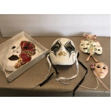 VTG. Lot of 4 Ceramic Face Masks Decor Wall Hanging Theater Women&apos;s Faces    323373601524